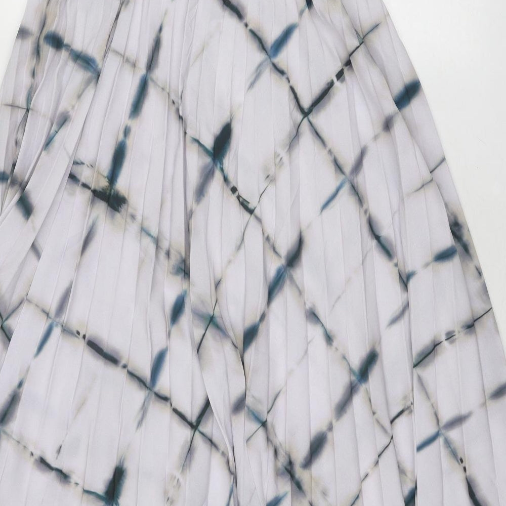 Topshop Womens Purple Geometric Polyester Swing Skirt Size 8