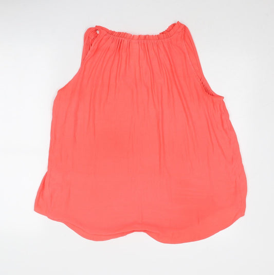 Gap Womens Pink Polyester Basic Blouse Size M V-Neck