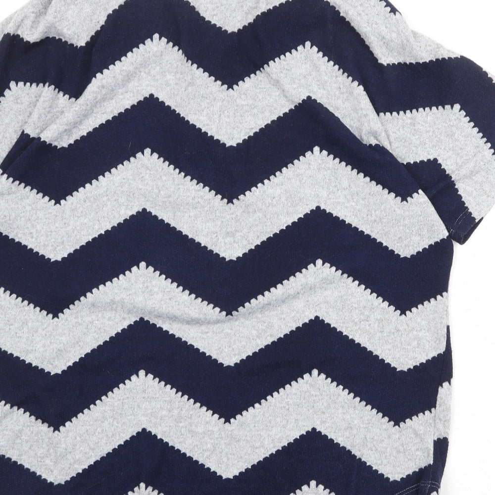 Brand and care label for Roman women’s grey v-neck herringbone polyester jumper, size UK 12