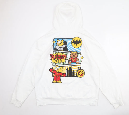 Justice League Womens White Cotton Pullover Sweatshirt Size 16 Pullover - Pudsey Justice League Size 16-18