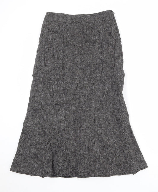 Lakeland Womens Black Geometric Viscose A-Line Skirt Size 10 Zip