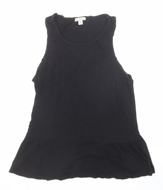 Gap Womens Black Cotton Basic Tank Size XS Scoop Neck