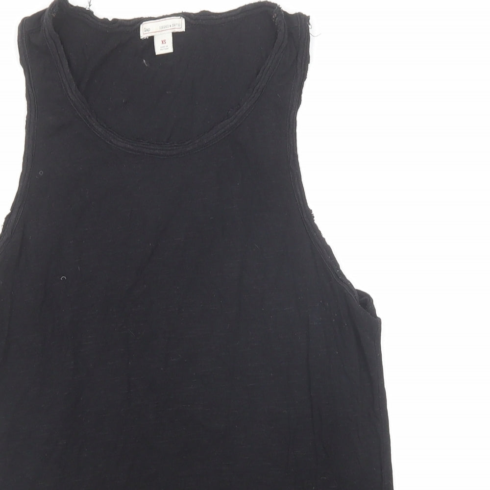 Gap Womens Black Cotton Basic Tank Size XS Scoop Neck