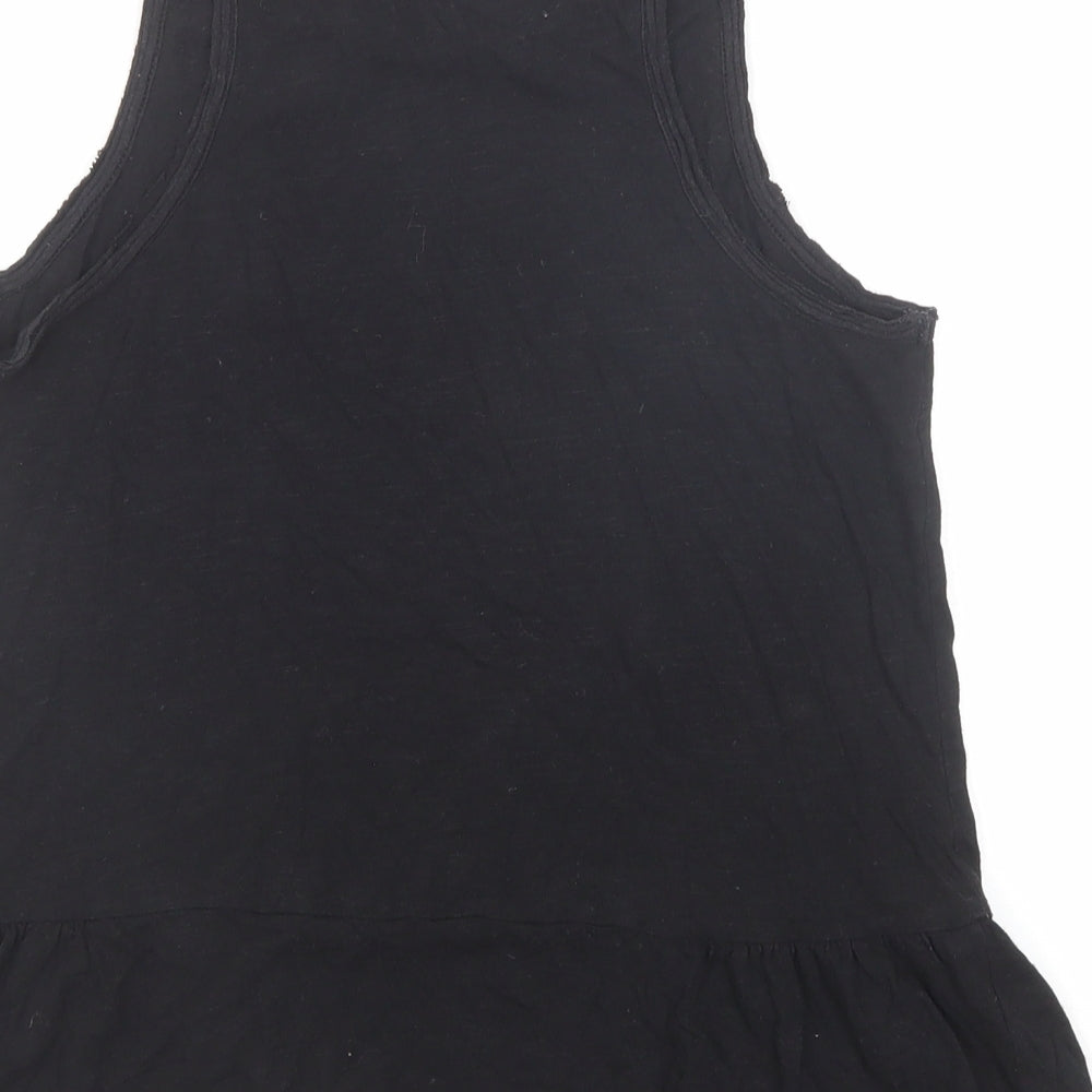 Gap Womens Black Cotton Basic Tank Size XS Scoop Neck