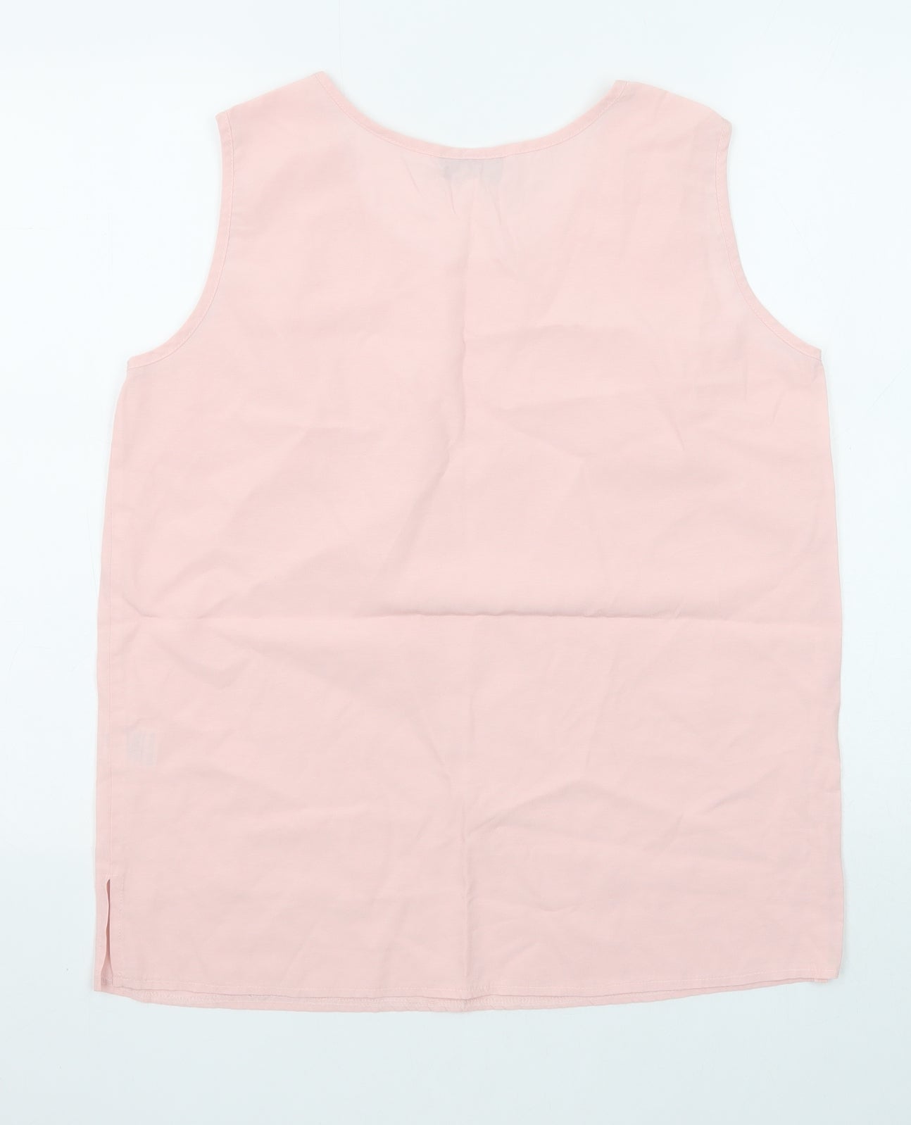 Nice Day Womens Pink Viscose Basic Tank Size 16 Round Neck