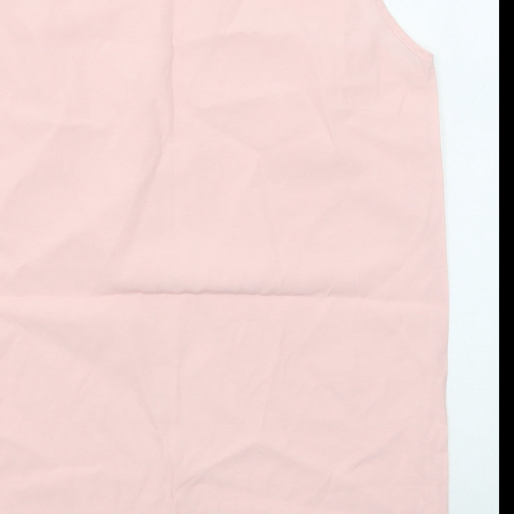 Nice Day Womens Pink Viscose Basic Tank Size 16 Round Neck