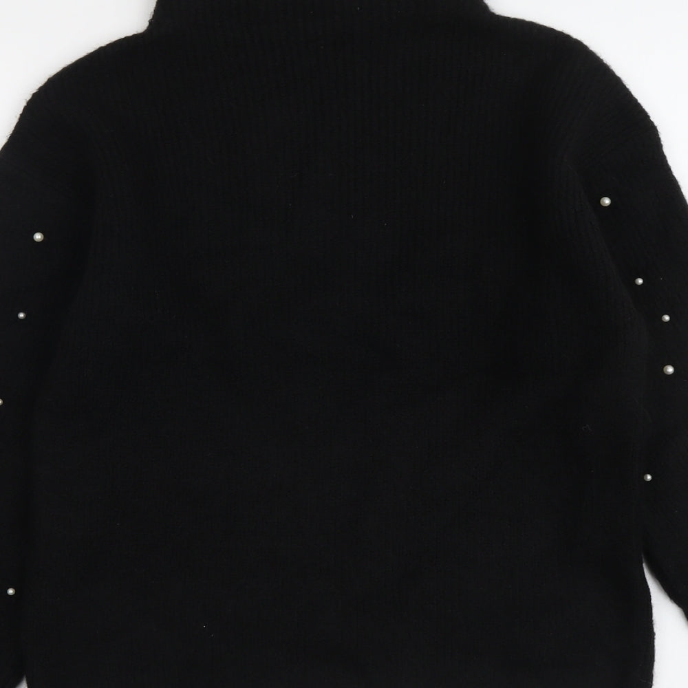Marks and Spencer Womens Black High Neck Acrylic Pullover Jumper Size S