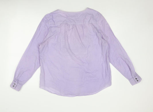 Gap Womens Purple Cotton Basic Blouse Size S Round Neck