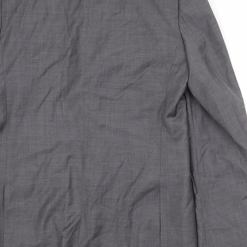 Brand and care label for Autograph men’s grey wool jacket suit jacket, size 40, regular