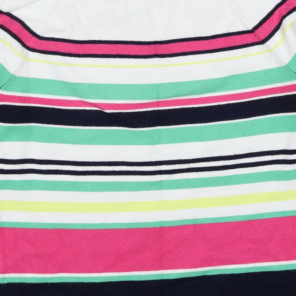 Marks and Spencer Womens Multicoloured Boat Neck Striped Viscose Pullover Jumper Size 8