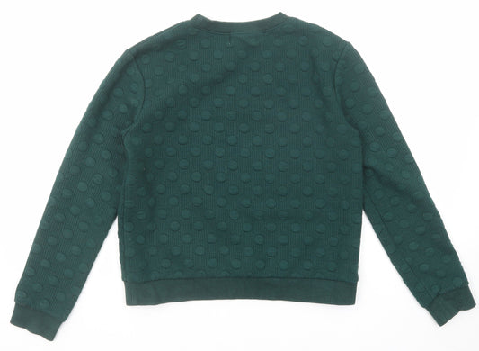 Louche Womens Green Polka Dot Polyester Pullover Sweatshirt Size 8 Pullover