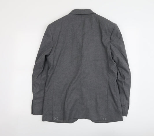 Marks and Spencer Mens Grey Polyester Jacket Suit Jacket Size 38 Regular