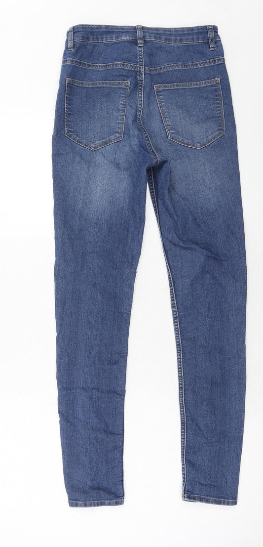 H7m Womens Blue Cotton Skinny Jeans Size 8 Regular Zip