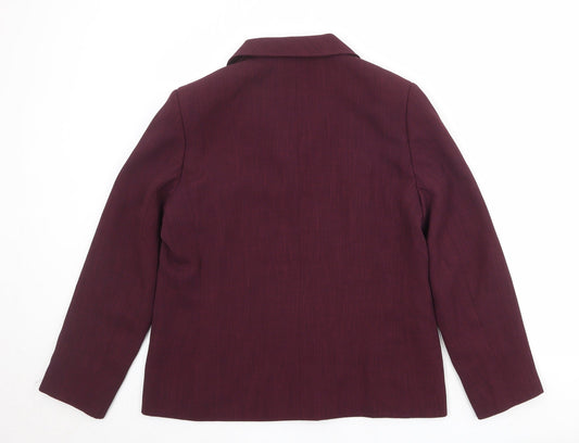 Liza Lovell Womens Purple Polyester Jacket Blazer Size 14