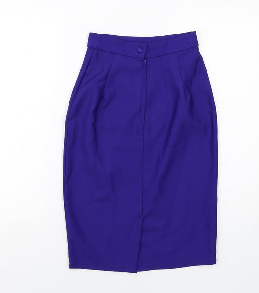 Pêche Womens Blue Polyester A-Line Skirt Size 10 Zip