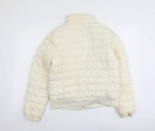 CI SONO Womens Ivory Quilted Jacket Size S Zip
