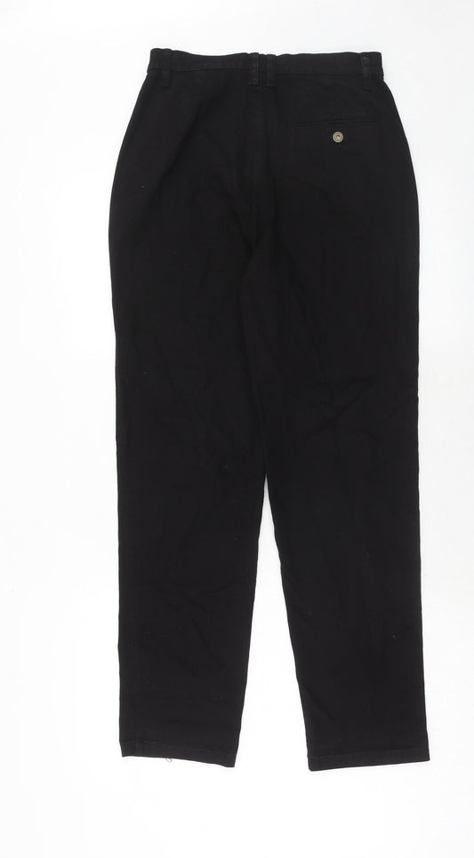 Liz Calborne Womens Black Cotton Straight Jeans Size 8 Regular Zip