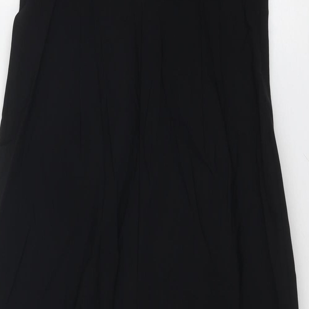 Marks and Spencer Womens Black Viscose Bodycon Size 12 Off the Shoulder Zip