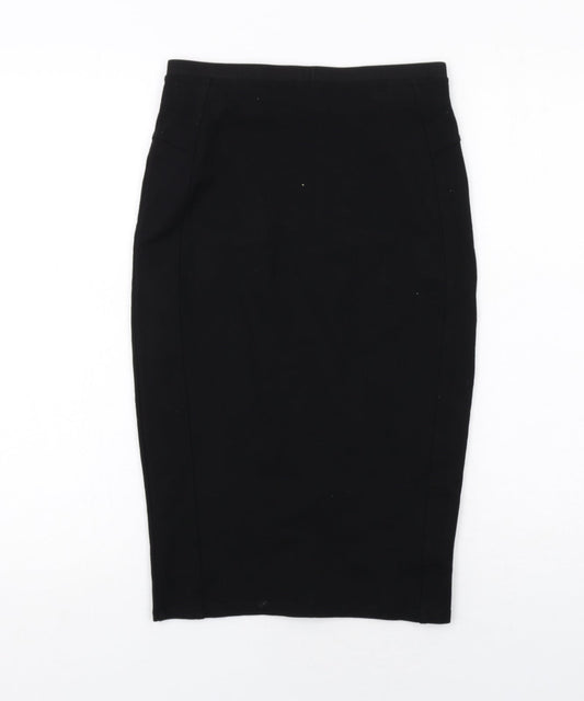 River Island Womens Black Viscose Bandage Skirt Size 8