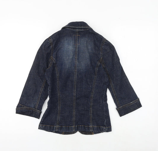 Marks and Spencer Womens Blue Jacket Size 6 Button