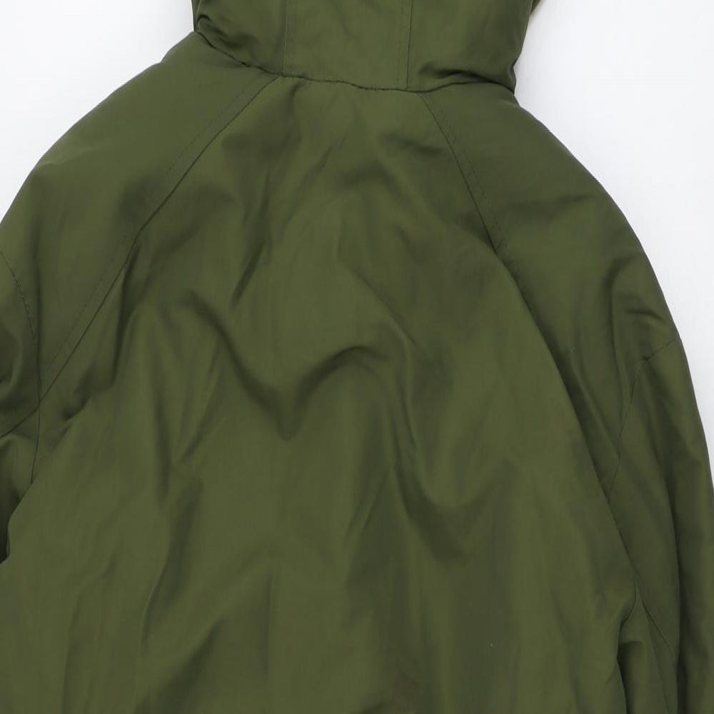 Zara Womens Green Parka Coat Size XS Zip
