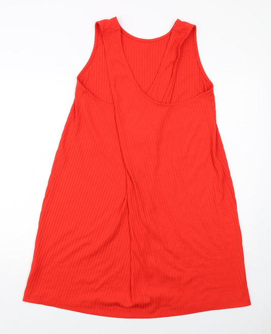 Monki Womens Red Polyester A-Line Size L Round Neck Pullover