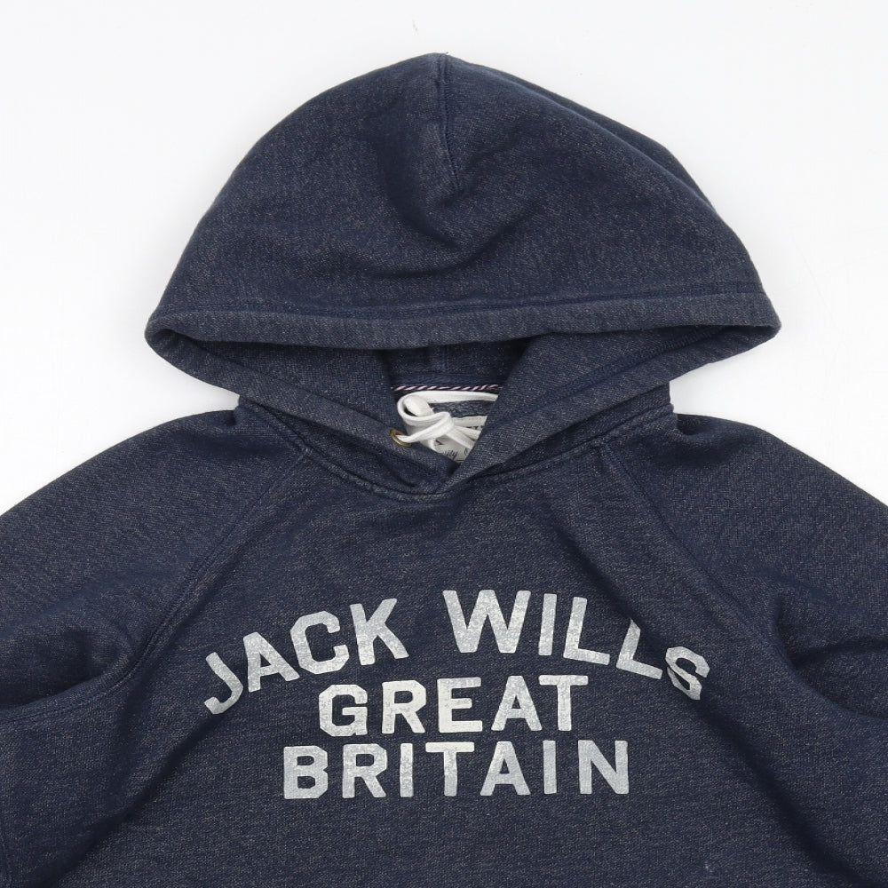 Jack Wills Womens Blue Cotton Pullover Hoodie Size S Pullover