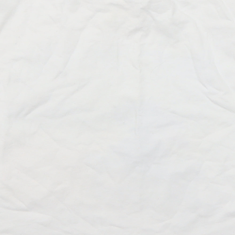 Disney Womens White Cotton Basic T-Shirt Size 6 Round Neck - Stitch