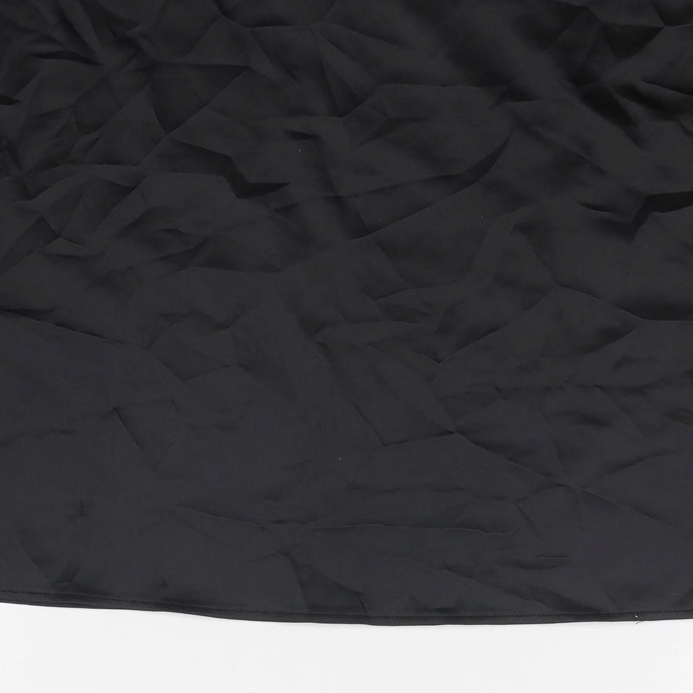 Brand and care label for As You women’s black polyester a-line skirt, size UK 14, zip