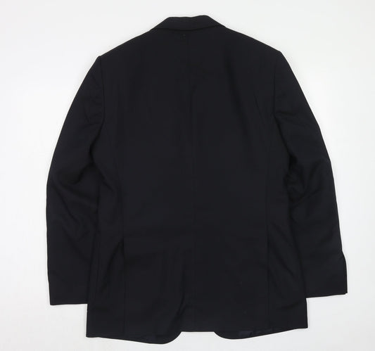 Marks and Spencer Mens Black Polyester Jacket Suit Jacket Size 40 Regular