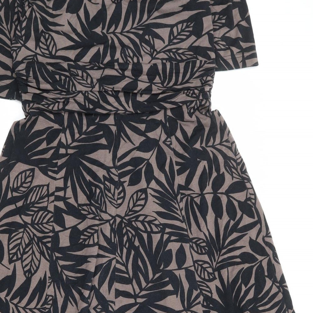Cotswold Collections Womens Black Geometric Viscose Trapeze & Swing Size 8 V-Neck Pullover