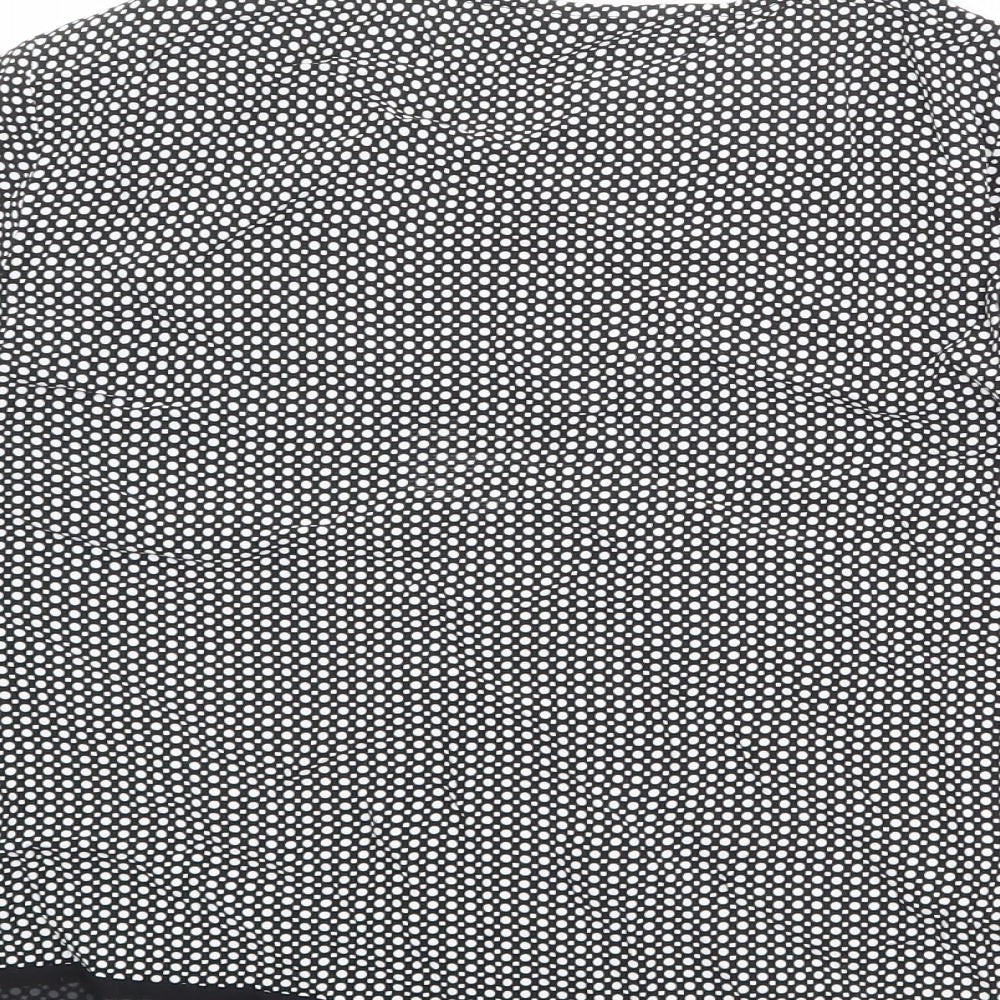 Marks and Spencer Womens Black Polka Dot Viscose Basic Blouse Size 12 Round Neck