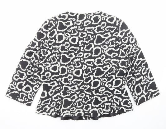 Per Una Womens Black Geometric Jacket Size 18 Zip