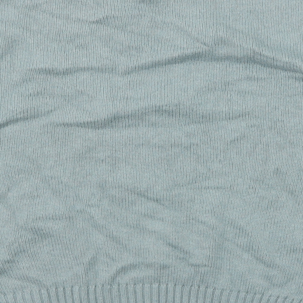 Marks and Spencer Womens Blue Round Neck Cotton Pullover Jumper Size M