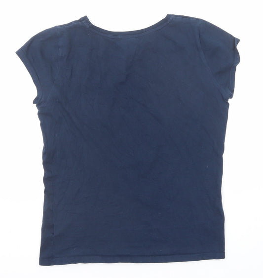 Disney Womens Blue Cotton Basic T-Shirt Size 6 Round Neck - Dumbo