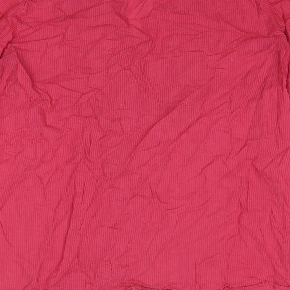 JD Williams Womens Pink Cotton Basic Button-Up Size 16 V-Neck