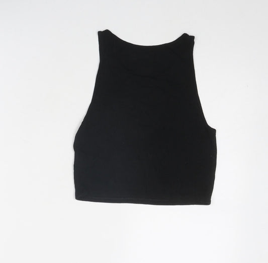 American Eagle Womens Black Viscose Basic Tank Size S Round Neck