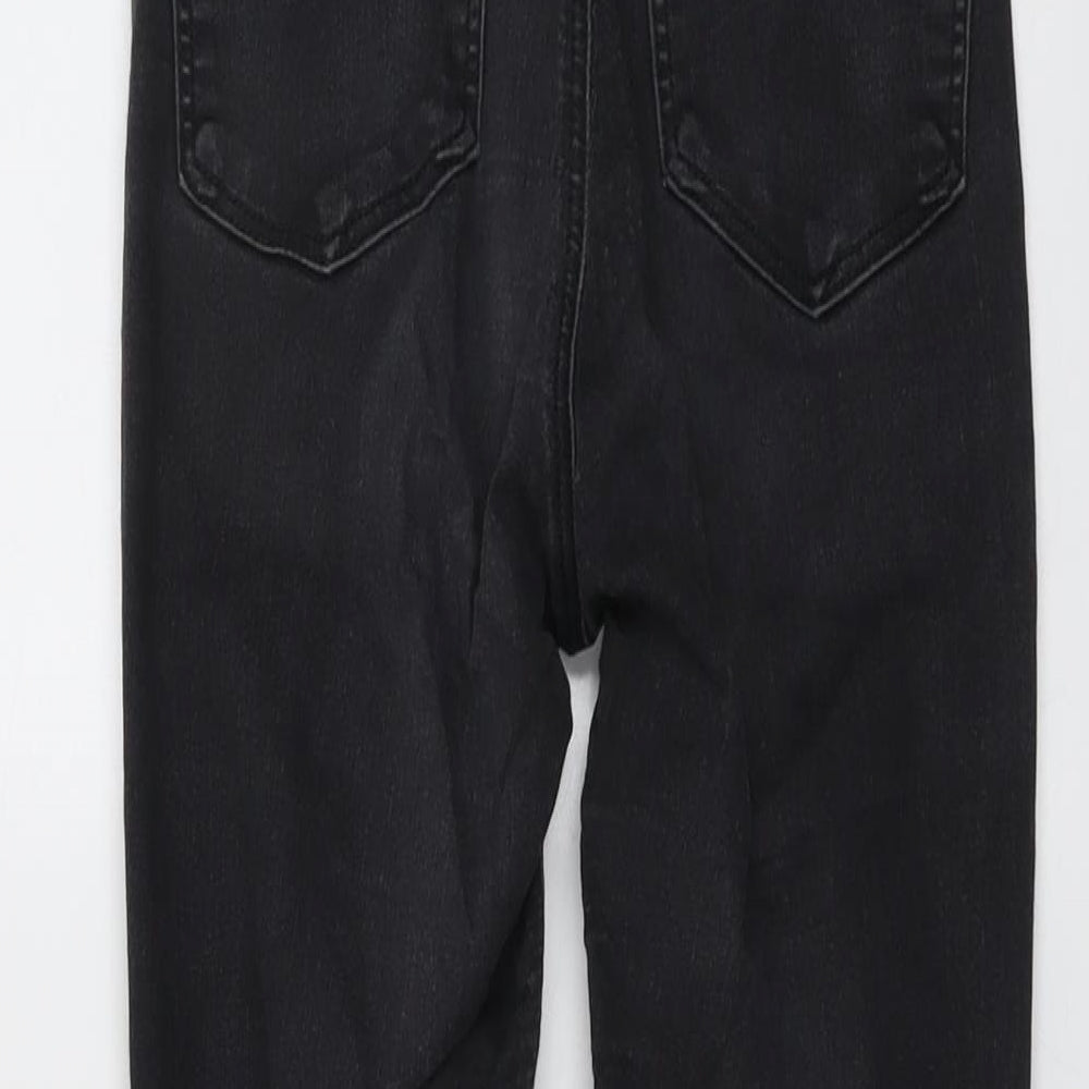 Topshop Womens Grey Cotton Skinny Jeans Size 24 in L25 in Regular Button