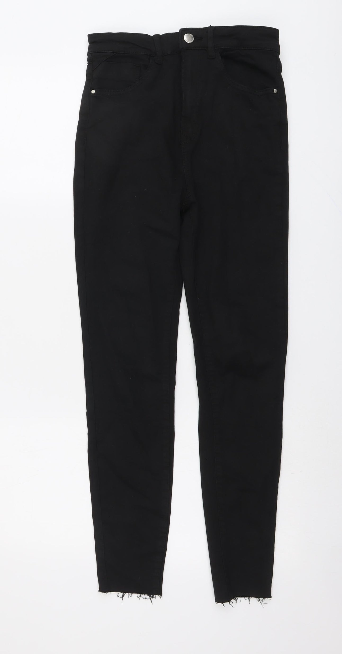 Stradivarius Womens Black Cotton Skinny Jeans Size 8 L27 in Regular Button