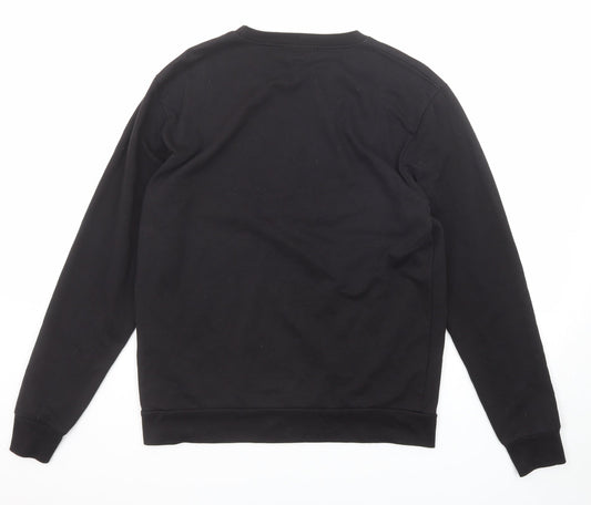 Boohoo Womens Black Cotton Pullover Sweatshirt Size S Pullover