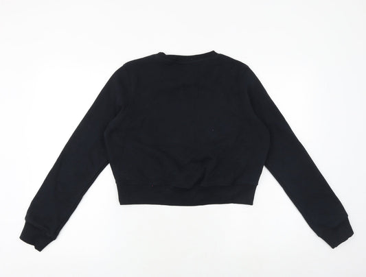 ellesse Womens Black Cotton Pullover Sweatshirt Size 10 Pullover