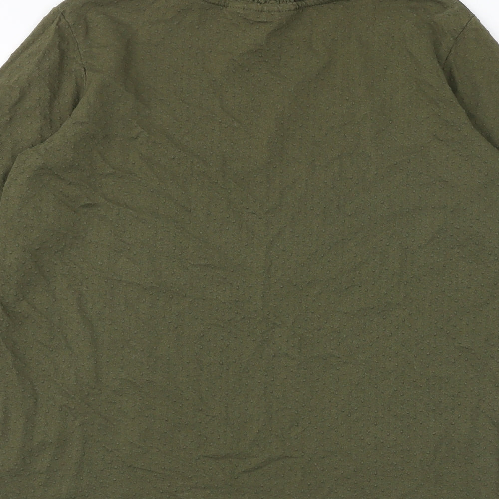 Kiabi Womens Green Polyester Basic Blouse Size M High Neck - Textured