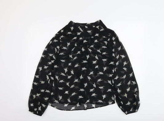 Womens UK Size 12 Mint Velvet Black Polyester Button-Up