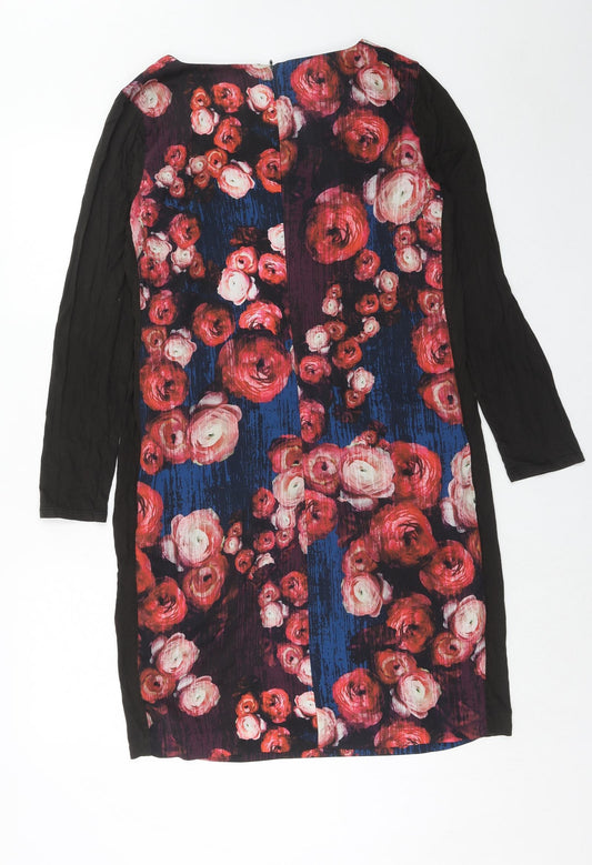 Fenn Wright Manson Womens Pink Floral Polyester A-Line Size 14 Round Neck Zip