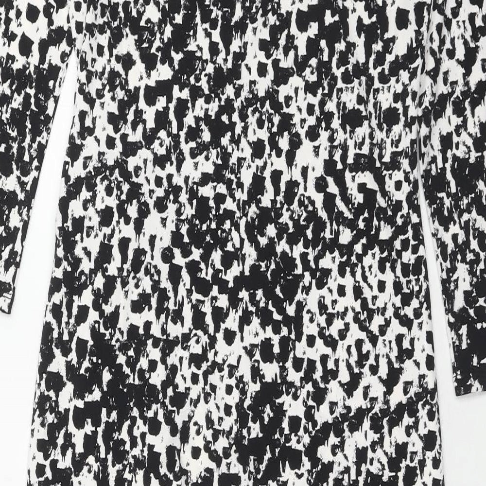 Fenn Wright Manson Womens Black Geometric Polyester A-Line Size XS Round Neck Pullover