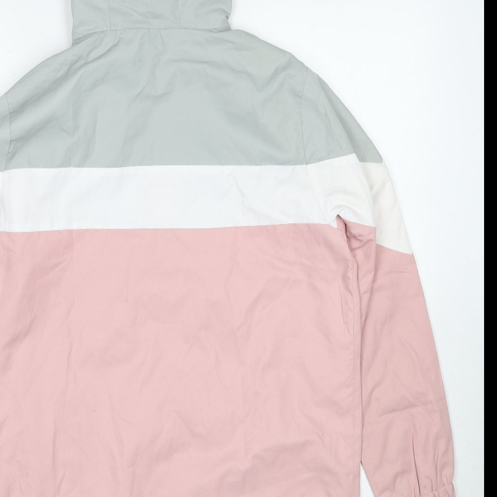 Brand and care label for New Look girls’ pink jacket, size S, zip