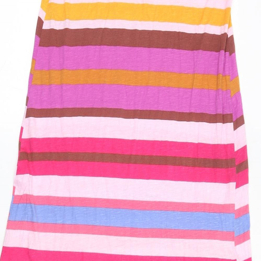 H&M Womens Multicoloured Striped Cotton Tank Dress Size S Scoop Neck