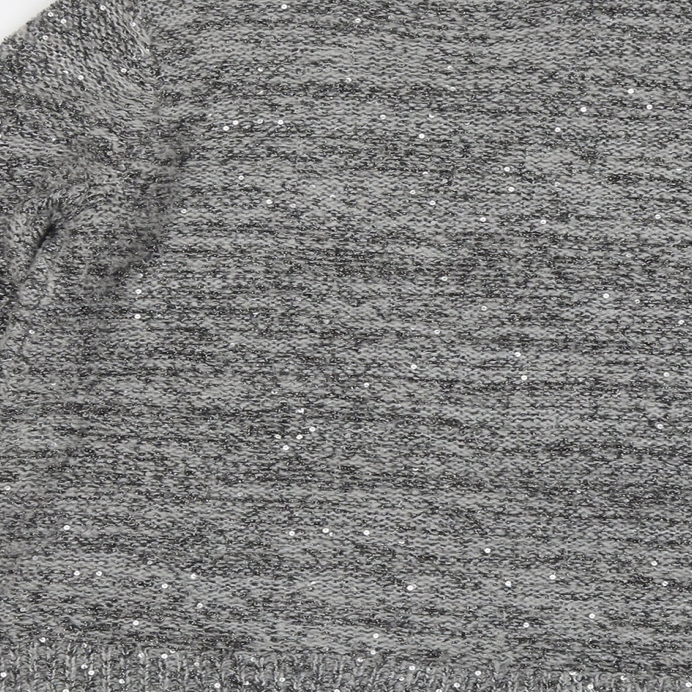 Marks and Spencer Womens Grey Round Neck Polyester Pullover Jumper Size 10