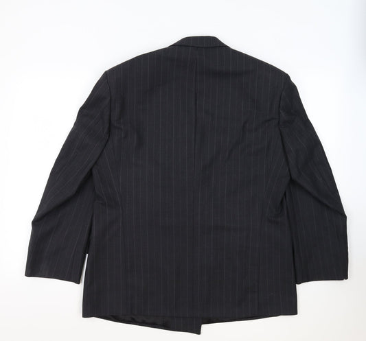 Marks and Spencer Mens Grey Striped Wool Jacket Suit Jacket Size 42 Regular