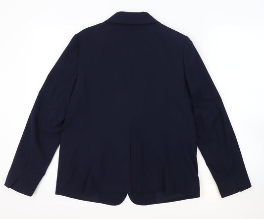 Marks and Spencer Womens Blue Polyester Jacket Suit Jacket Size 14
